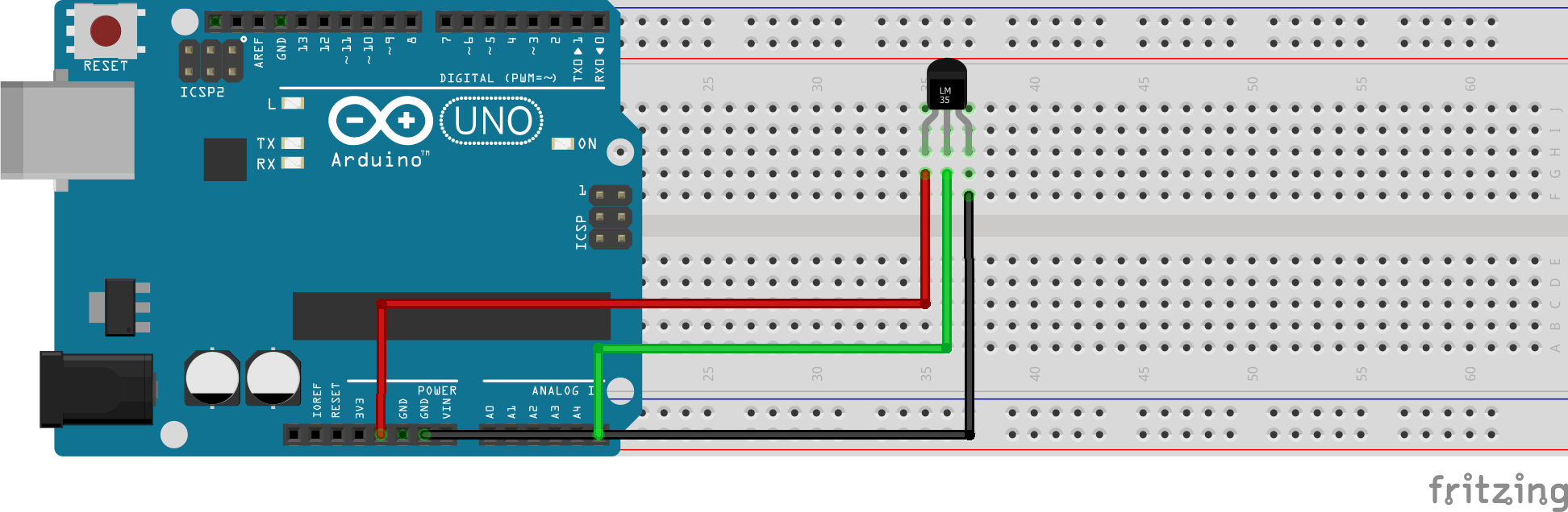 Capturando el valor de la temperatura con el sensor LM35